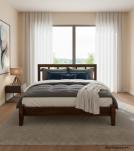 SOLID ROSEWOOD KING BED - HEADBOARD, FOOTBOARD, SIDE RAILS, SLATS