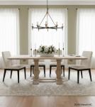 SOLID WOOD PEDESTAL EXTENSION DINING TABLE