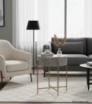 SOLID WOOD & METAL SIDE TABLE
