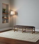 SOLID WOOD & UPHOLSTERED LEATHER BENCH
