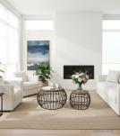 SET OF 2 SOLID WOOD & METAL COFFEE TABLE
