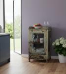 VINTAGE RECLAIMED TEAK & GLASS CABINET