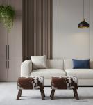 GENUINE LEATHER STOOL BENCH