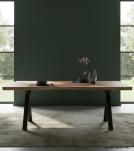 LIVE EDGE SOLID SUAR WOOD TABLE W/ METAL BASE