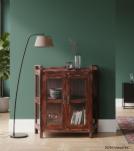 VINTAGE RECLAIMED TEAK & GLASS CABINET