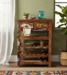 SOLID RECLAIMED TEAK WOOD WINE CABINET