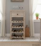 RECLAIMED SOLID TEAK WINE BAR W/ DRAWER & TRAY