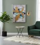 NICKEL TONE TRAY END TABLE