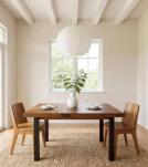 LIVE EDGE SOLID SUAR WOOD TABLE W/ METAL BASE