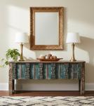 HAND CARVED SOLID  RECALIMED CONSOLE