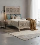 HAND CARVED WOODEN KING SIZE BED