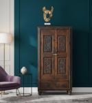 VINTAGE RECLAIMED TEAK WOOD HAND CARVED CABINET CUPBOARD