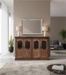 VINTAGE RECLAIMED TEAK & GLASS CABINET