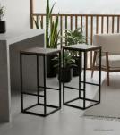 RECLAIMED WOOD AND IRON BAR STOOL