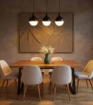 LIVE EDGE SOLID SUAR WOOD TABLE W/ METAL BASE