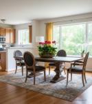 SOLID WOOD PEDESTAL EXTENSION DINING TABLE