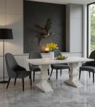 SOLID WOOD PEDESTAL DINING TABLE