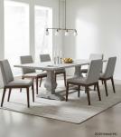SOLID WOOD PEDESTAL TRESTLE TABLE W / EXTENSIONS