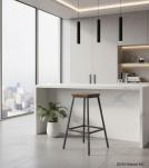 RECLAIMED WOOD AND IRON COUNTER STOOL