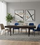 EXTENDABLE SOLID WOOD DINING TABLE W/ SELF-STORING EXTENSIONS
