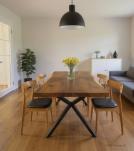LIVE EDGE SOLID SUAR WOOD TABLE W/ METAL BASE