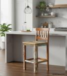 SOLID RECLAIMED TEAK WOOD COUNTER HEIGHT STOOL