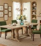 SOLID WOOD PEDESTAL EXTENSION DINING TABLE