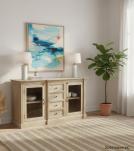 SOLID WOOD & GLASS SIDEBOARD