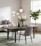 EXTENDABLE SOLID WOOD DINING TABLE W/ SELF-STORING EXTENSIONS