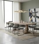 SOLID WOOD DINING TABLE W/ PEDESTAL BASE