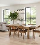 EXTENDABLE SOLID WOOD DINING TABLE W/ SELF-STORING EXTENSIONS