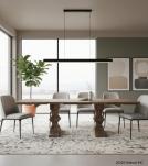 SOLID WOOD PEDESTAL EXTENSION DINING TABLE