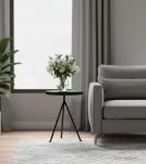 IRON & WOOD  END TABLE