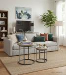 SET OF 2 STACKING SIDE TABLES WOOD & IRON