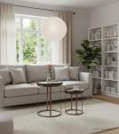 SET OF 2 STACKING SIDE TABLES WOOD & IRON
