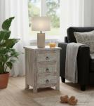 SOLID RECLAIMED TEAK WOOD 3 DRAWER END TABLE /  BEDSIDE