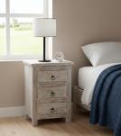 SOLID RECLAIMED TEAK WOOD 3 DRAWER END TABLE /  BEDSIDE