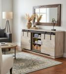 SOLID RECLAIMED TEAK WOOD SIDEBOARD W/ SLIDING DOORS
