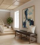 SOLID WOOD & UPHOLSTERED LEATHER BENCH