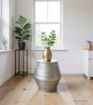 Nickel Barrel End Table