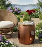 SOLID WOOD & METAL END TABLE