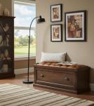 Wood Trunk w/ Upholstered Leather top