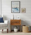 SOLID RECLAIMED TEAK WOOD & IRON NIGHTSTAND END TABLE W/ DRAWER
