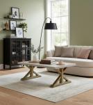 SOLID LIVE EDGE WOOD & IRON COFFEE TABLE