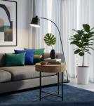 SOLID WOOD & IRON ROUND SIDE TABLE / OCCASIONAL TABLE