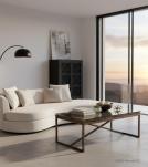 SOLID WOOD & IRON COFFEE TABLE