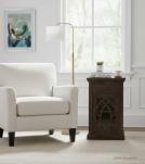 SOLID WOOD & GLASS NIGHTSTAND END TABLE