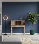 SOLID WOOD WRITING DESK TABLE W/ ATTACHED ORGANIZER