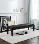 SOLID WOOD & LEATHER BENCH