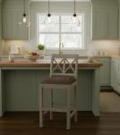 SOLID WOOD COUNTER STOOL W/ FULL HIDE LEATHER SEAT